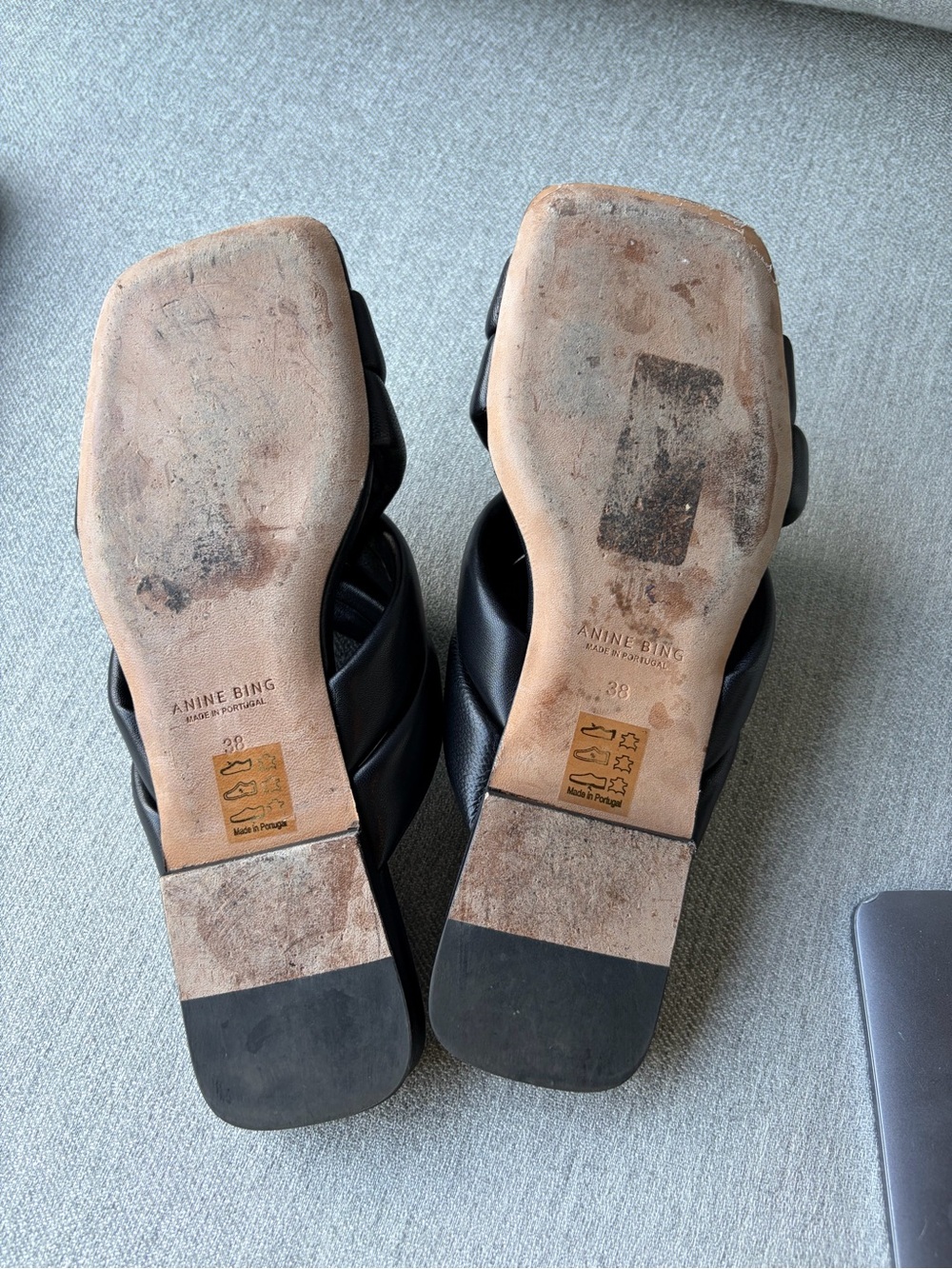 Anine Bing Black Eve Padded Crisscross Slide Sandals - Picture 5 of 5